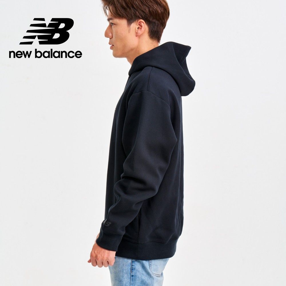 NEW BALANCE 太空棉感內刷毛連帽上衣_男性_黑色_MT41571BK