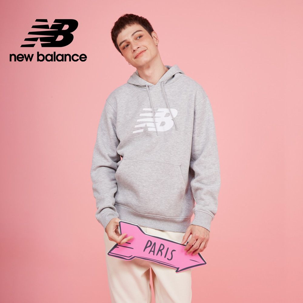 NEW BALANCE 【New Balance】刷毛連帽長袖上衣_男性_淺灰色_MT43904AG