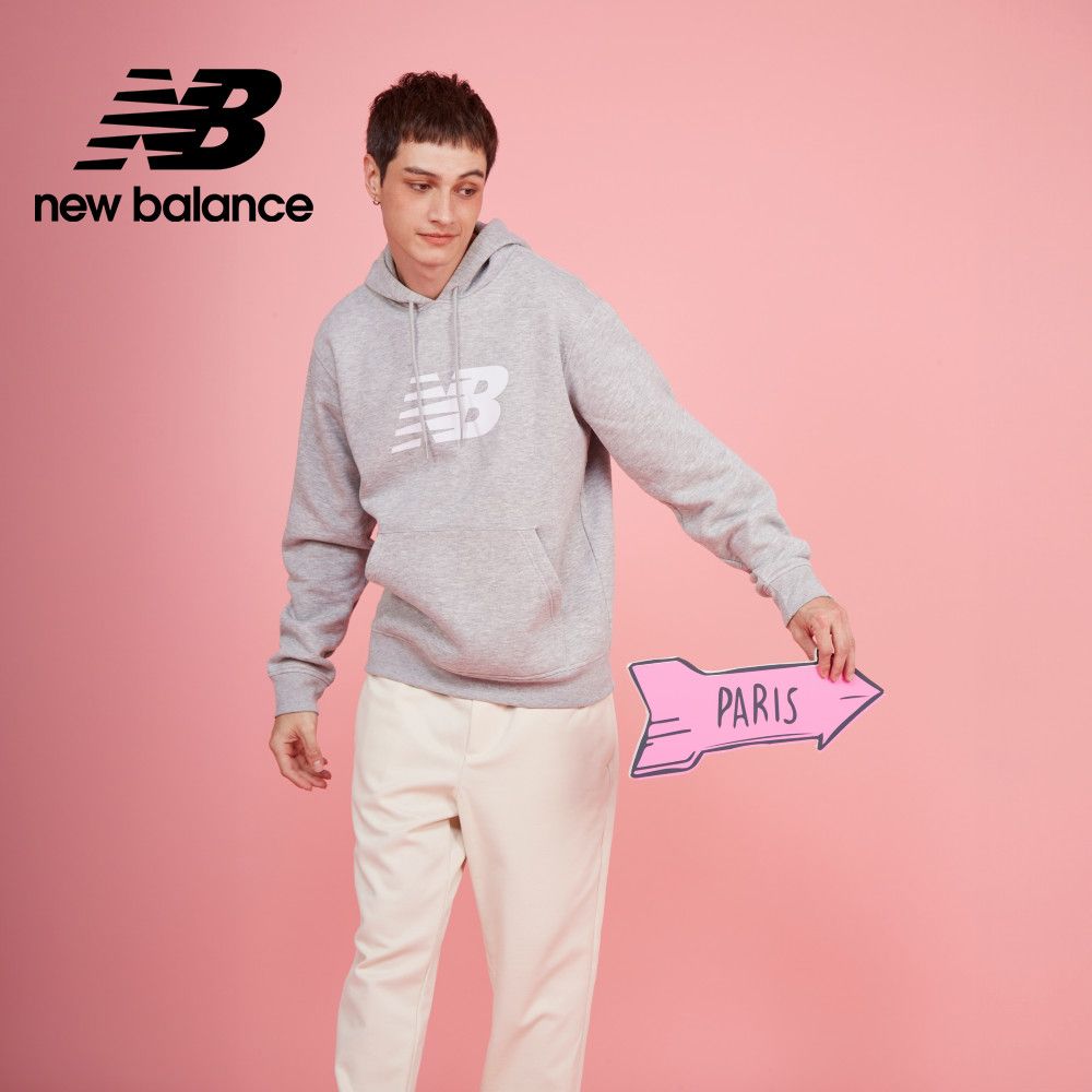 NEW BALANCE 【New Balance】刷毛連帽長袖上衣_男性_淺灰色_MT43904AG