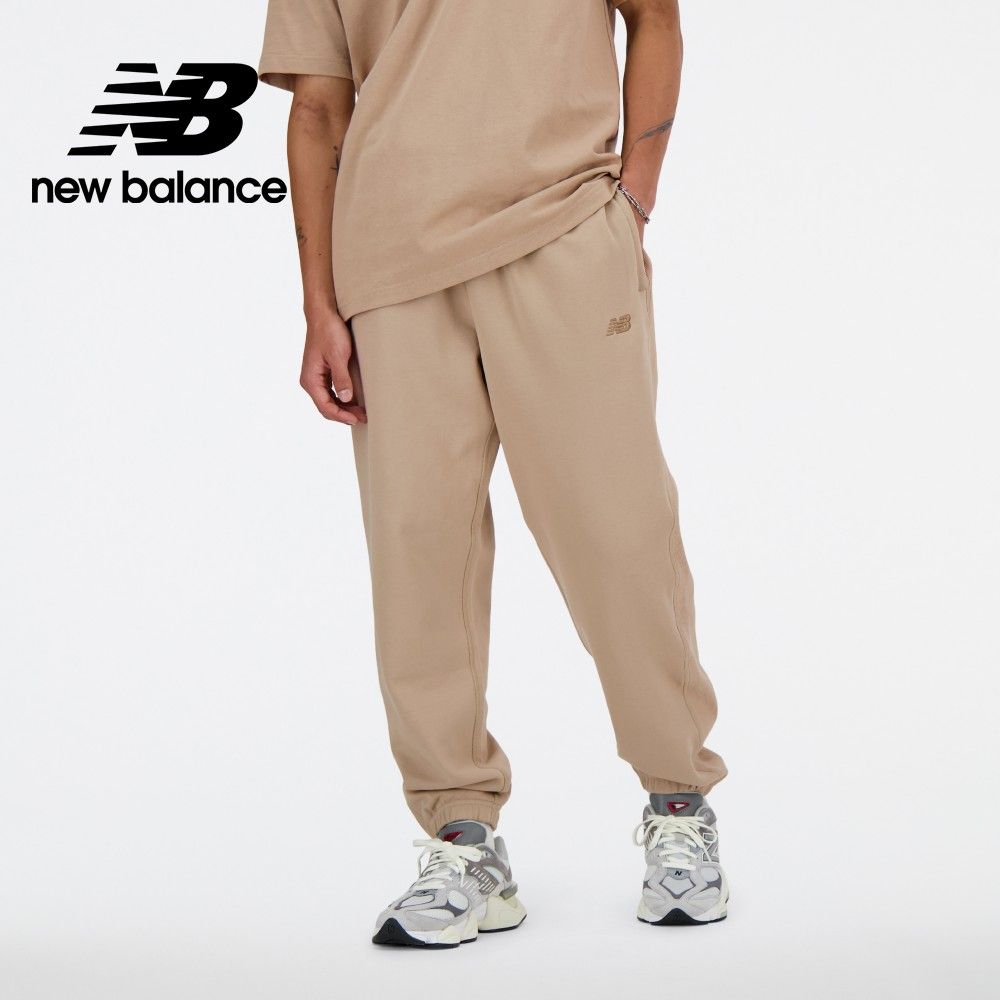 NEW BALANCE []兩側螺紋拼接棉質長褲_AMP41508SOT_男性_卡其色