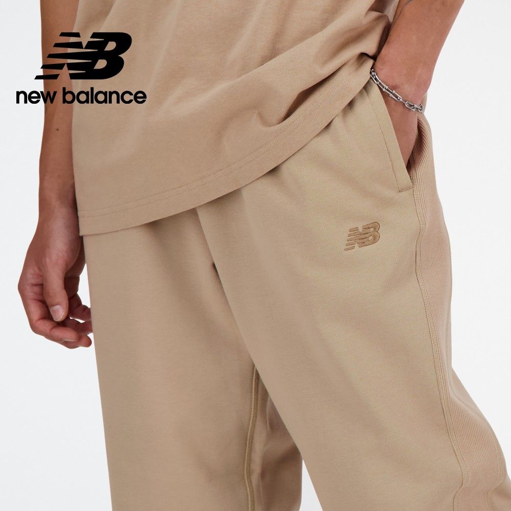 NEW BALANCE []兩側螺紋拼接棉質長褲_AMP41508SOT_男性_卡其色