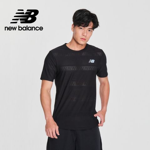 [New Balance]運動短袖上衣_男性_黑色_AMT13277BK