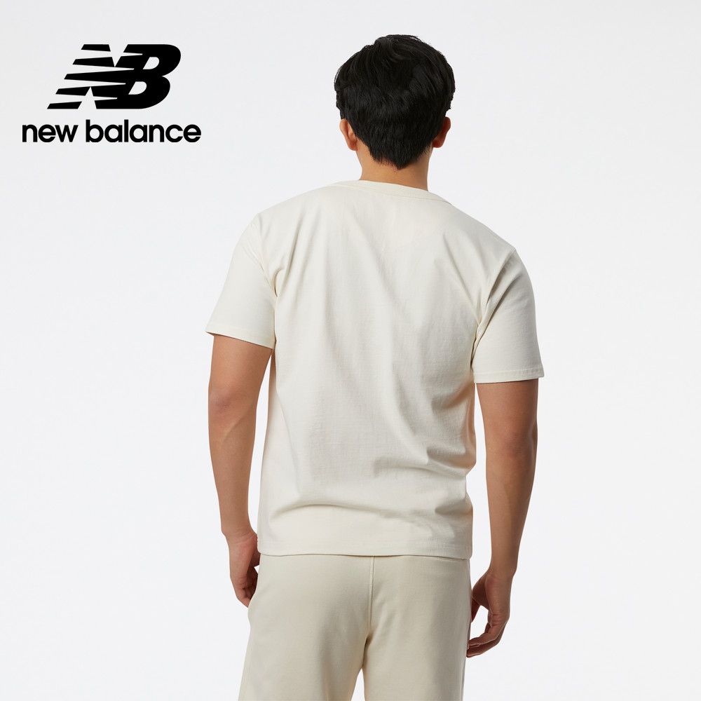 NEW BALANCE []左胸口袋棉質短袖上衣_男性_米白色_AMT23567GIE