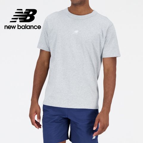 NEW BALANCE []圓領親膚LOGO短袖上衣_男性_灰色_AMT31504AG