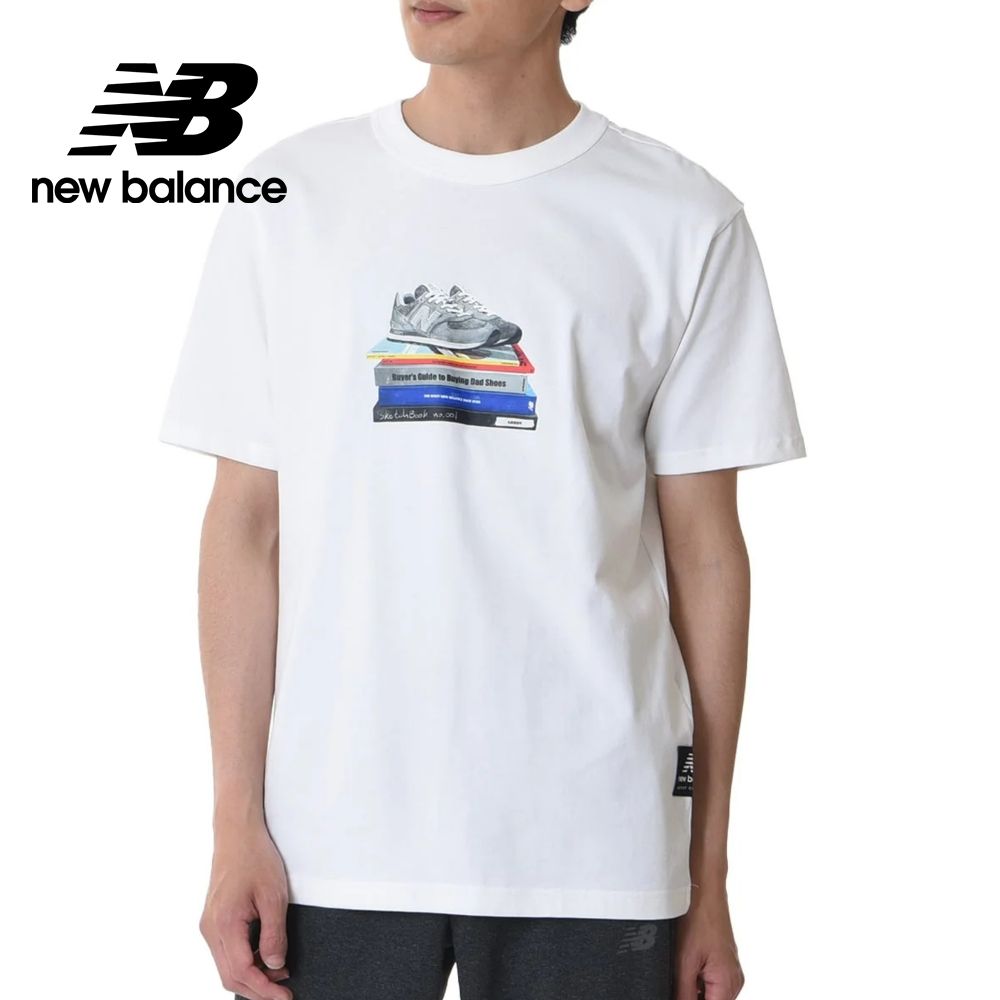  [New Balance]親膚插畫造型短袖上衣_男性_白色_MT33562WT