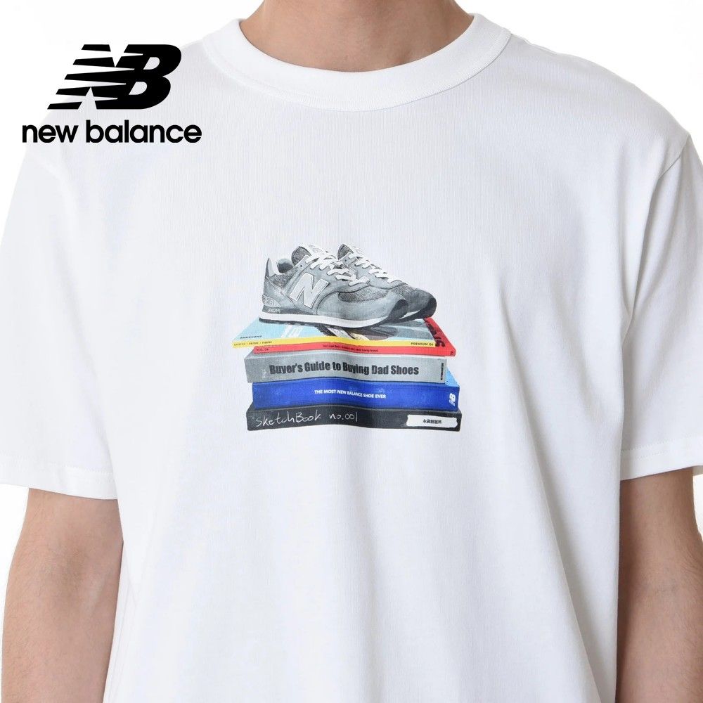  [New Balance]親膚插畫造型短袖上衣_男性_白色_MT33562WT