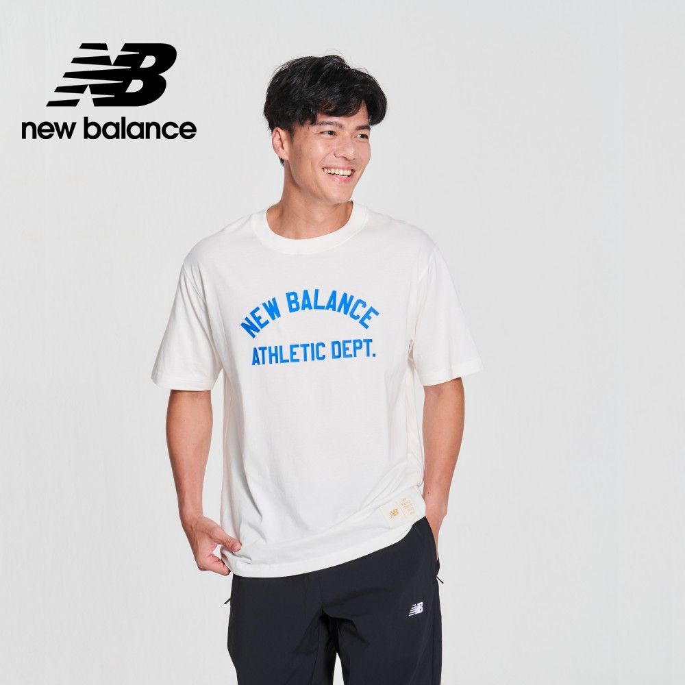 NEW BALANCE 撞色標語短袖上衣_男性_白色_MT41514SST