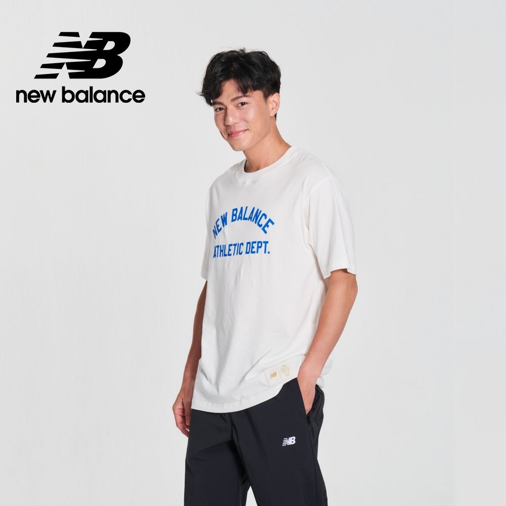 NEW BALANCE 撞色標語短袖上衣_男性_白色_MT41514SST