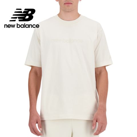 NEW BALANCE 棉質短袖上衣_男性_杏色_MT41559LIN