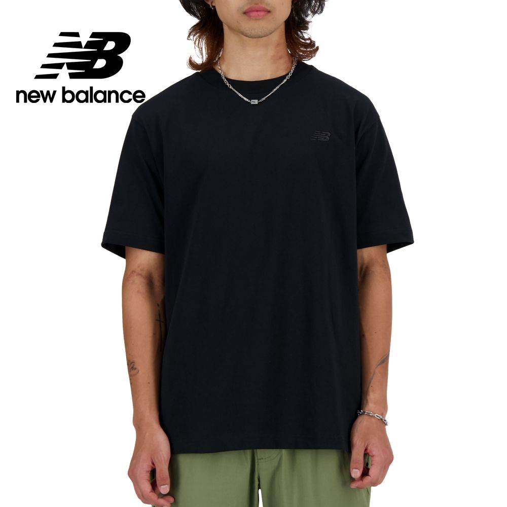 NEW BALANCE 厚磅LOGO短袖上衣_男性_黑色_MT41533BK