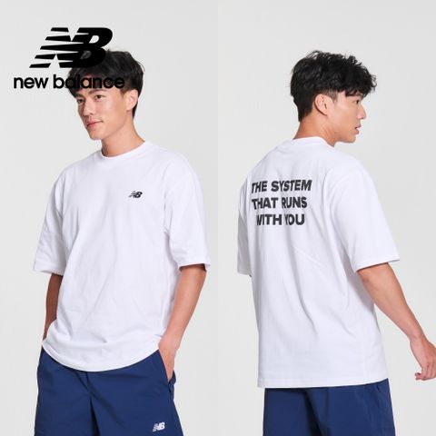 NEW BALANCE 厚磅反光標語短袖上衣_男性_白色_MT41554WT