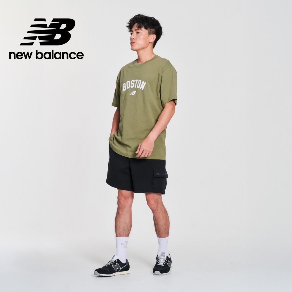 NEW BALANCE 植絨BOSTON短袖上衣_男性_綠色_MT41561DEK