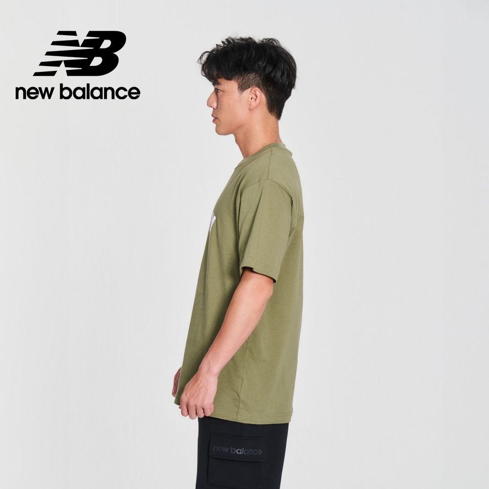 NEW BALANCE 植絨BOSTON短袖上衣_男性_綠色_MT41561DEK