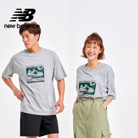 NEW BALANCE 棉質插畫短袖上衣_男性_灰色_MT41593AG