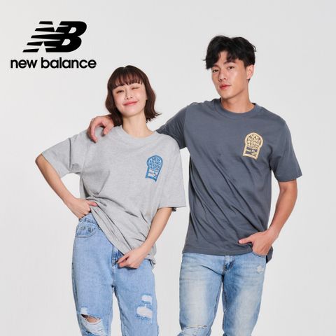 NEW BALANCE 特殊印刷插圖短袖上衣_男性_灰色_MT41913AG