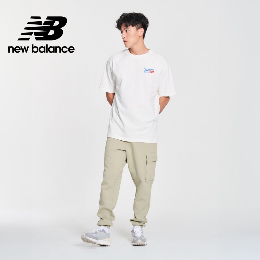 NEW BALANCE 刺繡標語短袖上衣_男性_牙白色_MT41908SST