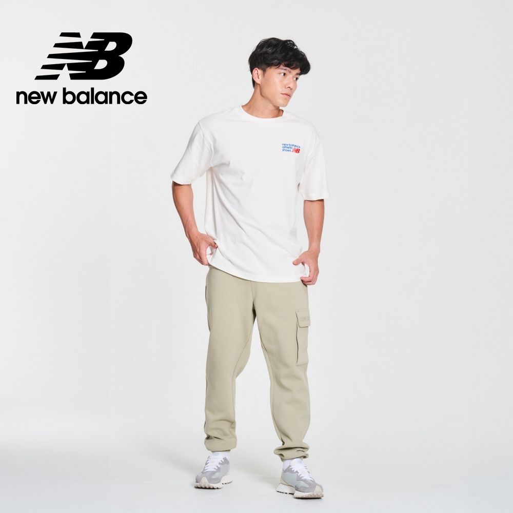 NEW BALANCE 刺繡標語短袖上衣_男性_牙白色_MT41908SST