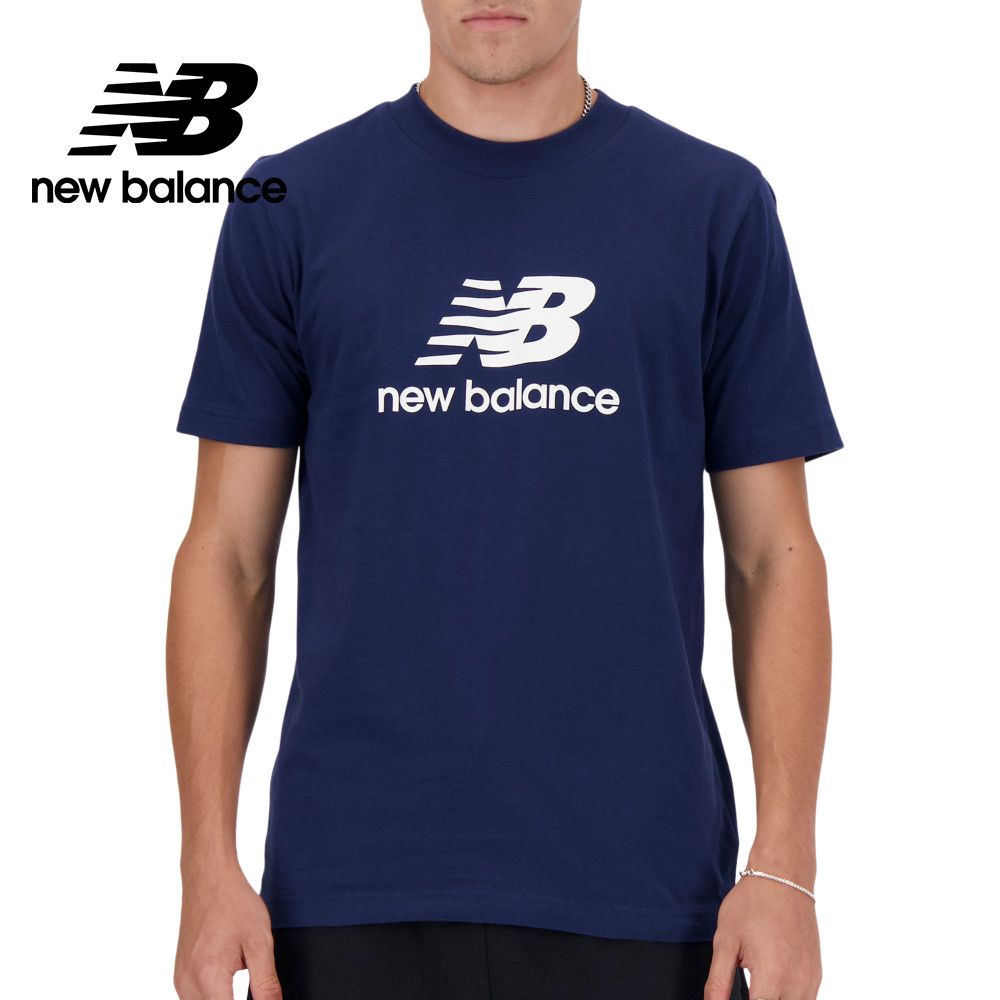 NEW BALANCE LOGO短袖上衣_男性_深藍色_MT41502NNY