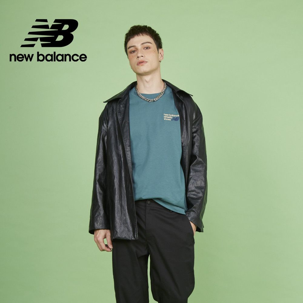 NEW BALANCE 刺繡LOGO短袖上衣_男性_綠色_MT41908NUS