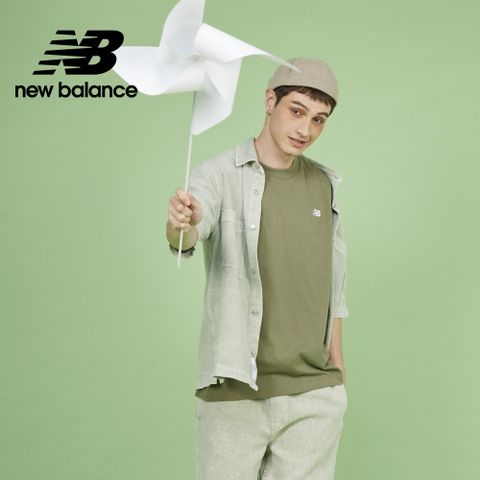 NEW BALANCE 透氣涼感短袖上衣_男性_綠色_MT41253DEK