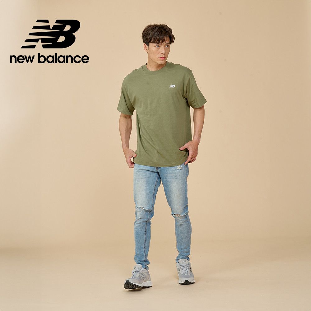 NEW BALANCE 圓領短袖上衣_男性_軍綠色_MT41509DEK