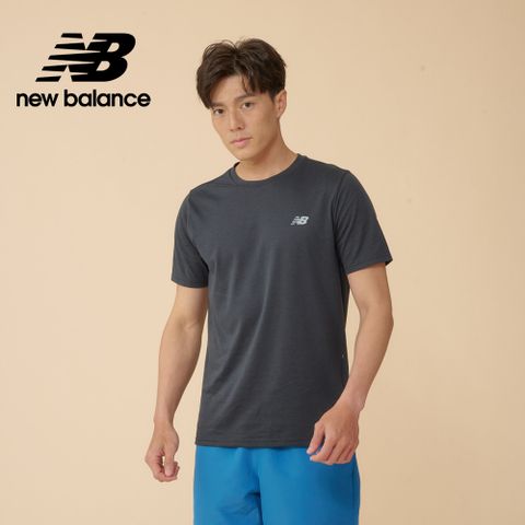 NEW BALANCE 吸濕排汗短袖上衣_男性_黑色_MT43151BK