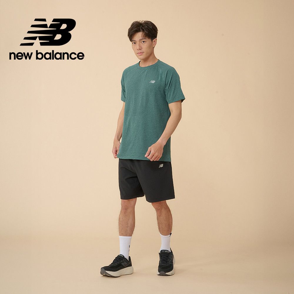 NEW BALANCE 吸濕排汗短袖上衣_男性_綠色_MT41080NUS