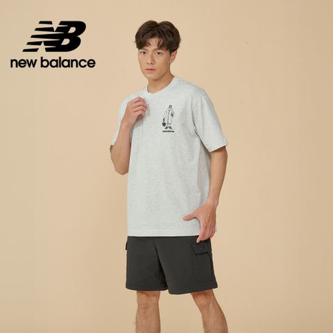 NEW BALANCE 刺繡老奶奶短袖上衣_男性_灰色_MT43554AHH