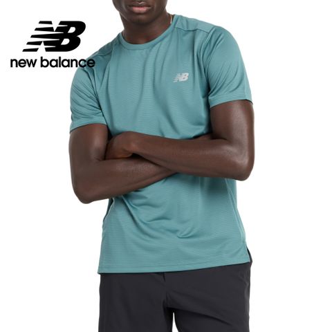 NEW BALANCE 吸濕排汗短袖上衣_男性_綠色_MT41222NUS