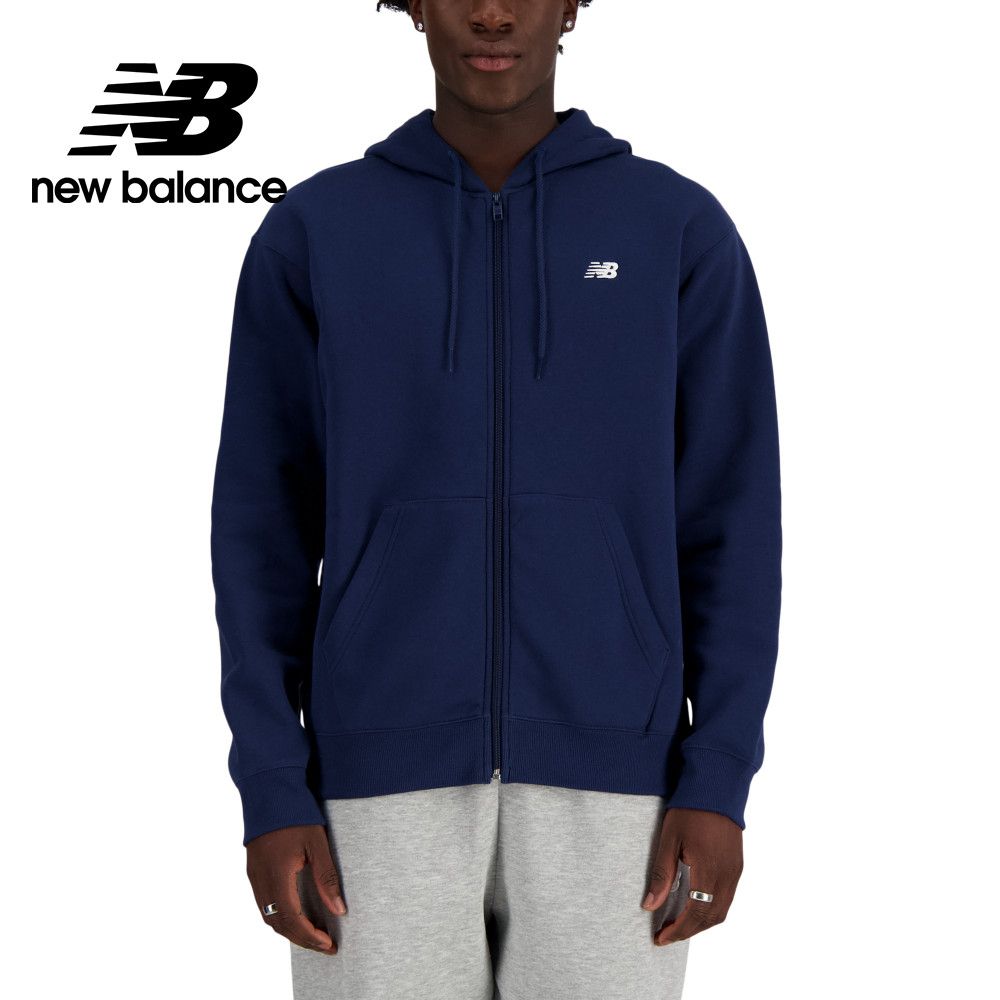 New Balance 拉鍊連帽長袖外套_男性_藍色_MJ41501NNY