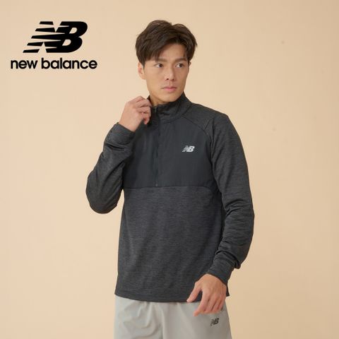 NEW BALANCE [New Balance]快乾吸排刷毛長袖上衣_男性_黑色_MT43204BK