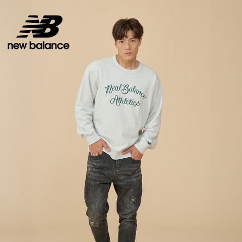 NEW BALANCE [New Balance]刺繡文字長袖上衣_男性_淺灰色_MT43583AHH