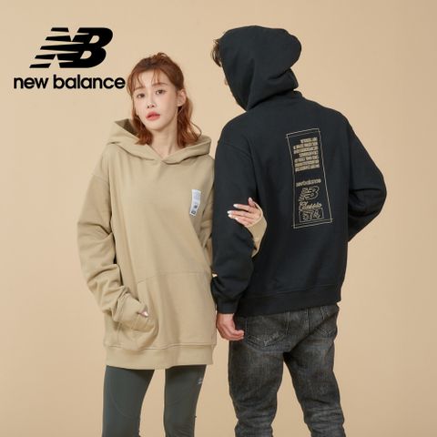 [New Balance]圖案連帽長袖上衣_男性_卡其色_MT43555SOT