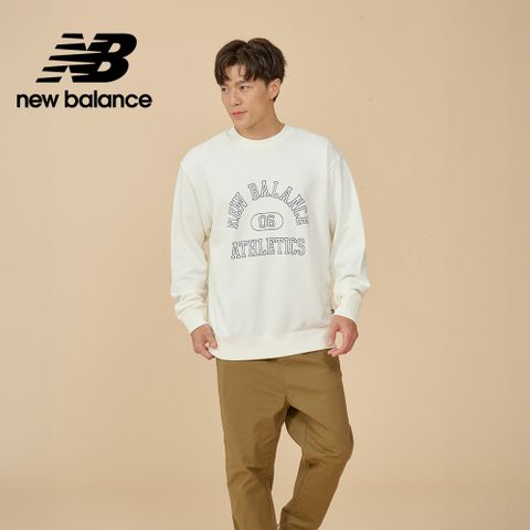 [New Balance]刷毛長袖上衣_男性_米白色_MT43507SST