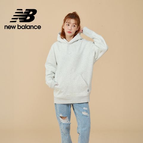 [New Balance]刷毛連帽長袖上衣_男性_淺灰色_MT44583AHH
