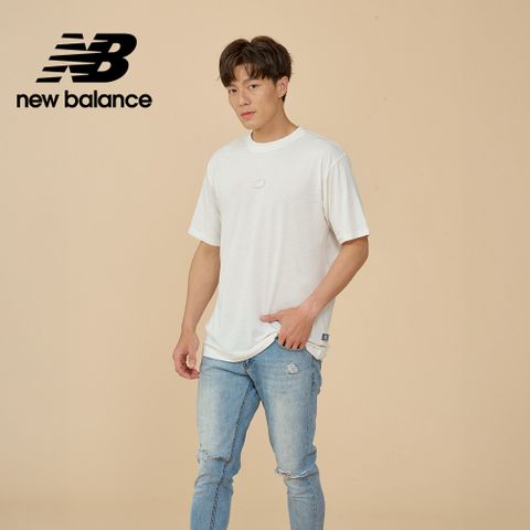 [New Balance]LOGO短袖上衣_男性_米白色_MT44586SST