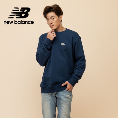 [New Balance]NB鞋574刺繡長袖上衣_男性_藍色_MT51963NNY
