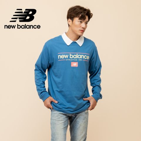 [New Balance]圓領薄長袖上衣_男性_藍色_MT51926SET