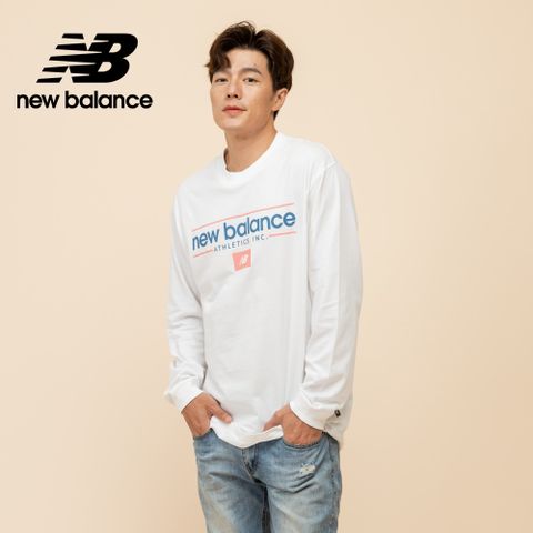 [New Balance]圓領薄長袖上衣_男性_白色_MT51926WT