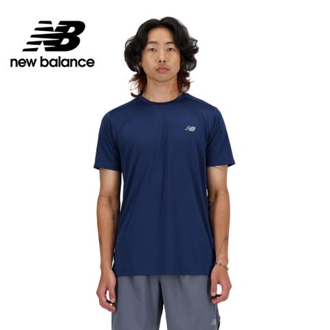 [New Balance]輕量透氣短袖上衣_男性_深藍色_MT41222NNY