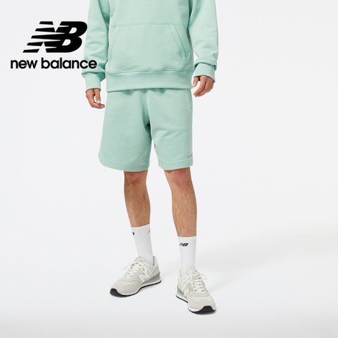 NEW BALANCE []腰鬆緊抽繩棉質休閒短褲_男性_湖水綠_AMS23550SAE