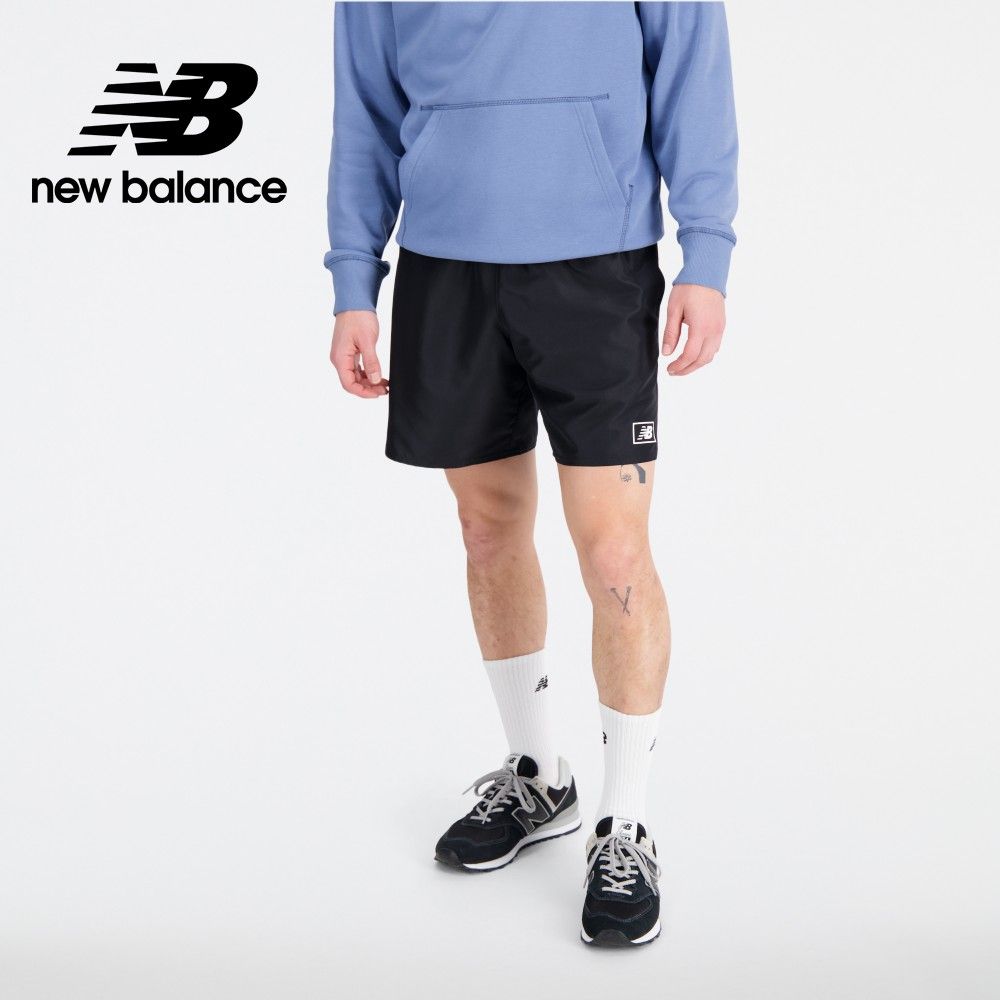 NEW BALANCE []鬆緊抽繩口袋休閒短褲_男性_黑色_MS33513BK