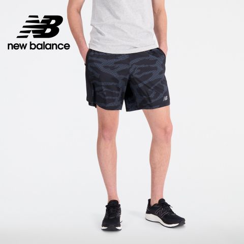 [New Balance]吸濕排汗7吋短褲_MS23231BM_男性_花黑色