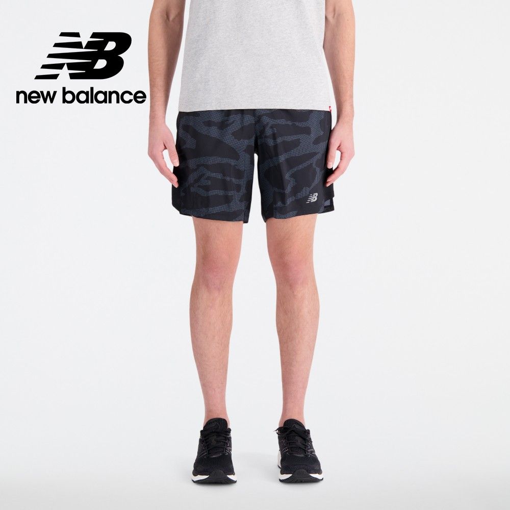 NEW BALANCE []吸濕排汗7吋短褲_MS23231BM_男性_花黑色