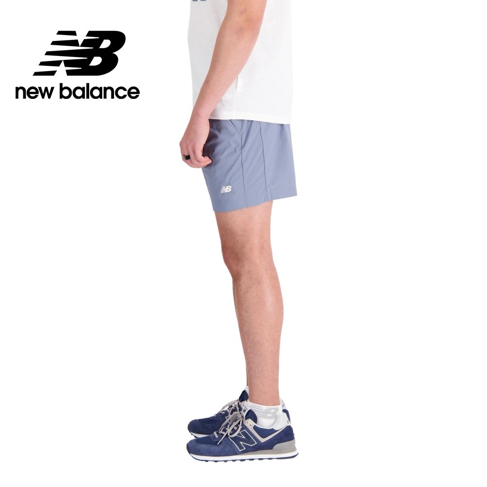 New Balance 紐巴倫 []拉鍊口袋鬆緊抽繩短褲_男性_灰藍色_AMS31532AGY
