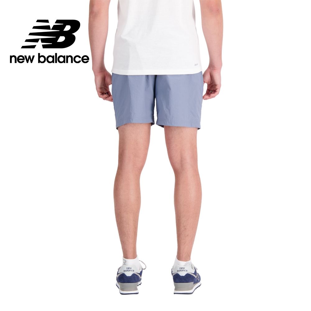 New Balance 紐巴倫 []拉鍊口袋鬆緊抽繩短褲_男性_灰藍色_AMS31532AGY