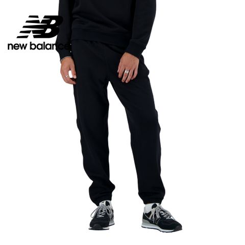 NEW BALANCE 兩側螺紋拼接棉質長褲_男性_黑色_AMP41508BK