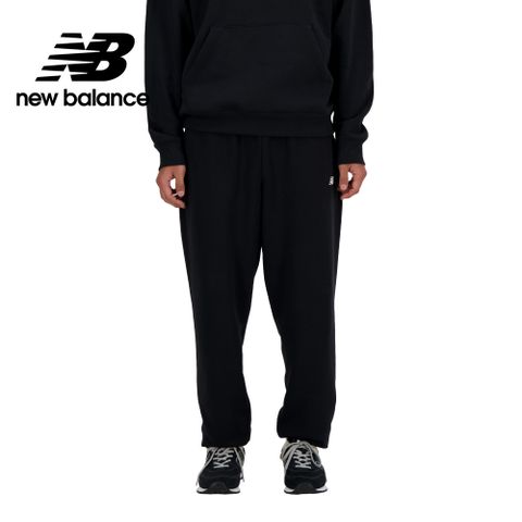 NEW BALANCE 褲管縮口棉質長褲_男性_黑色_AMP41519BK