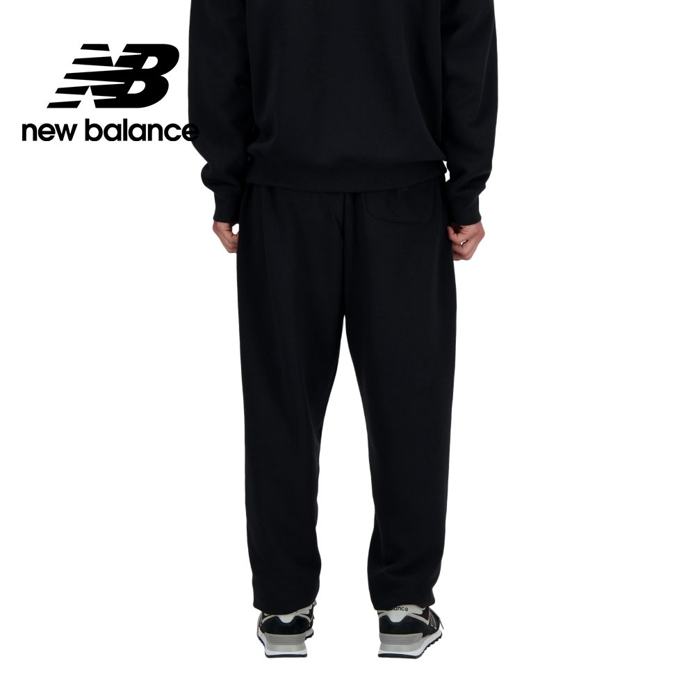 NEW BALANCE 褲管縮口棉質長褲_男性_黑色_AMP41519BK