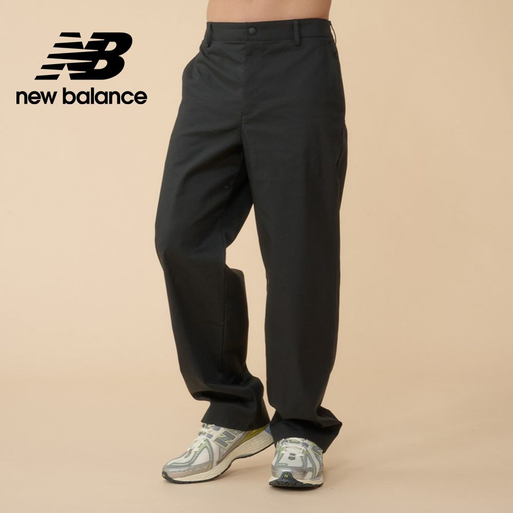 NEW BALANCE 挺版錐形長褲_男性_黑色_AMP43554BK